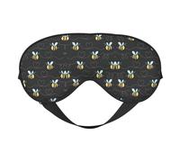 Bumble Bees Print Women Men Double-Sided Soft Eye Mask, Ultrathin Light Blocking Sleeping Blindfold