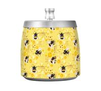 Bumble bees Yellow Color Bee Pollen Travel Ashtray with Lid for Outside Patio Indoor, Smokeless Odorless Table Cigarette Ash Tray for Cool Patio Decor