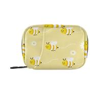 Bumble Bees Yellow Cute Medicine Organizer Bag with Detachable Compartments Portable Pill Cases Organizers for Purse