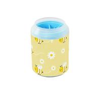 Bumble Bees Yellow Cute Portable Pet Foot Cleaner Silicone Brush Soft Pets Cleaning Kit for Small Medium Large Breed Dogs, Cats