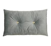 Bumble Rectangular Bee Scatter Cushion - Silver - Faux Velvet Look and Feel - Jewelled Metal Bee Buttons - Polyfilled - 100% Polyester - 30 x 50cm (12" x 20" inches) - Made by Riva Paoletti