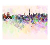 Bumblebeaver MP PAINTING ABSTRACT CITYSCAPE DUBAI UAE PAINT SPLASH SKYLINE 30x40 cms ART POSTER PRINT PICTURE CC6059