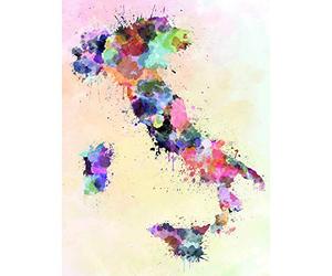 Bumblebeaver PAINT MAP ITALY SARDINIA SICILY PAINT SPLASH COLOUR SPLATTER COOL PRINT BMP11570