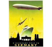 Bumblebeaver TRAVEL GERMANY TRANSPORT BOAT AIRSHIP ZEPPELIN PLANE BERLIN POSTER 30X40 CM 12X16 IN PRINT BB7518B