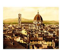 Bumblebeaver VINTAGE PHOTOGRAPHY COLOUR TINT FLORENCE ITALY CATHEDRAL ROOFTOPS 30x40 cms ART POSTER PRINT PICTURE CC7002