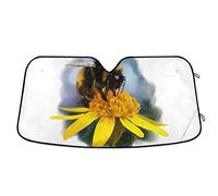 Bumblebee Bee Yellow Flower Auto Car Front Sunshade Windshield Automobile Window Foldable Visor Vehicle Blocker UV Rays Heat Screen Protector Cover