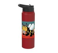 Bumblebee Books Reading Cute Learning Joy Nature Charm Bee Stainless Steel Insulated Water Bottle
