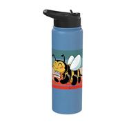 Bumblebee Books Reading Cute Learning Joy Nature Charm Bee Stainless Steel Insulated Water Bottle