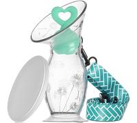 Bumblebee Manual Breast Pump with Suction Base,-Dandelion,Silicone Breast Milk Collector,Food Grade Silicone,with Heart Shape Stopper and Silicone Cap.