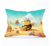 Bumblebee On A Beach Holiday Cushions Warren Reed - Designer Yellow 33cm x 48cm