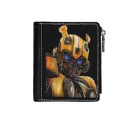 (Bumblebee Transformer, The Best Transformer_133) Men's Women PU Leather Wallets Compact Bifold with Zipper & Multiple Card Coins Slots Black Stylish Durable Graphic Design Print for Girl Boys