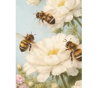Bumblebees & Peonies Journal: Floral Garden Hardcover Notebook (8.25 x 11, 300 Lined Pages)
