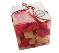 BUMBLEDUKES SWEETS SELECTION CUBE - ELF SWEET GIFT BOX - FUN CANDIES - RICH CARAMEL & VANILLA FLAVOUR FESTIVE XMAS NOVELTY SWEET GUMMIES (330G)
