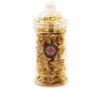 BUMBLEDUKES XMAS SWEETS JAR: WHITE CHOCOLATE FLAVOUR CANDY STARS - CHRISTMAS CANDY GIFT