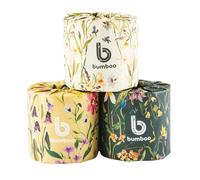 Bumboo Bamboo Toilet Roll 24 Pack | Wildflower Edition Wrapped Toilet Paper 3 ply, 300 Sheets | Eco Friendly Toilet Paper | Plastic-Free, Soft, Strong, Sustainable & Biodegradable Toilet Tissue