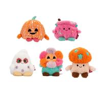 BumBumz 4.5-inch Groovy SpookyBumz Plush 5-Pack - Groovy Cauldron Spooky Mushroom Disco JackoLantern Jack O Flower and a Ghost - from The Makers o