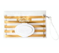 BUMCO Airtight Wipes Dispenser, Keeps Wet, Reusable Refillable Pouch, Diaper Bag Organizer for Travel, Carrying Clutch, Unique Baby Gift for Girl Boy [Gold]