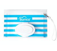 Bumco Diaper Bag Wet Wipes Dispenser, Reusable Refillable Pouch, Organizer for Travel, Carrying Clutch, Unique Baby Gift for Girl/Boy, (Blue)