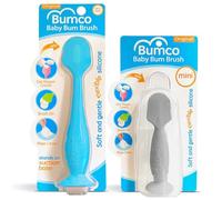 Bumco Diaper Cream Spatula + Mini Baby Bum Brush for Baby Butt Cream with Travel Case - Diaper Cream Applicator Set, Butt Spatula Baby Necessities, Diaper Cream Brush, Blue & Gray