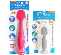 Bumco Diaper Cream Spatula + Mini Baby Bum Brush for Baby Butt Cream with Travel Case - Diaper Cream Applicator Set, Butt Spatula Baby Necessities, Diaper Cream Brush, Pink & Gray