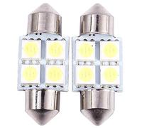 Bumdenuu 12V 30mm 4 5050 SMD Car Interior Dome Festoon LED Light White 2 Pcs