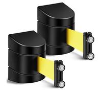 Bumdenuu 16.4ft Magnetic Retractable Wall Barrier, Wall Mount Crowd Control Retractable Belt Safety Belt with ABS Case, 2 Pieces