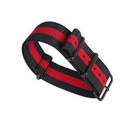 Bumdenuu 18/20/22/24mm Sports Woven Nylon Nato Strap Lightweight Waterproof Watchband for Mechanical Watches, Black+Red-Black, 22mm
