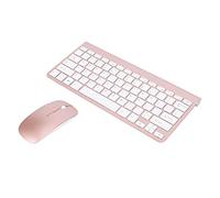 Bumdenuu 2.4Ghz Ultra-Thin Wireless Keyboard and Mouse Combo with USB Receiver Mouse Keyboard Set for Windows XP PC / 7/8/10 (Pink)