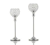 Bumdenuu 2 Pieces Candlesticks Table Decorations Metal Glass Candlesticks for Wedding Table Party Church Decoration, A