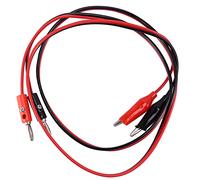 Bumdenuu 2pcs Red Black Banana Plug to Alligator Clips Probe Cable 1M