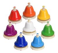 Bumdenuu Desk Bells, 8 Notes Diatonic Metal Hand Bells, Rainbow Music Bells, Musical Learning Teaching Percussion Instrument