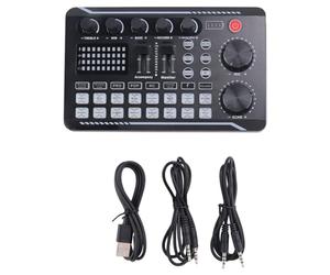 Bumdenuu F998 Sound Card Microphone Audio Interface Audio Mixer Sound Board Amplifier for PC Telephone Mixing Console