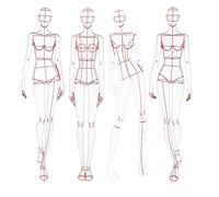 Bumdenuu Fashion Illustration Rulers Sketching Templates Ruler Sewing Humanoid Patterns Design Clothing Measuring,Type A