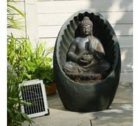Bumilgar Elegant Solar Water Fountain With Buddha Design And Led Lights For Outdoor Decor