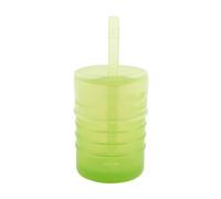 Bumkins Baby and Toddler Cups, Sippy Cup with Straw, Spill Proof, Transition Cup for Babies Age 1 Year, Safely Sip from Lid or Straw, First Year Supplies, Platinum Silicone, Holds 7oz, Sage Green
