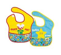 Bumkins Baby Boys' Superbib Bib, Super Mario Expressions, 6-24 Months (Pack of 3)