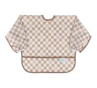 Bumkins Baby Sleeved Bib, Sand Check, 6-24 Months