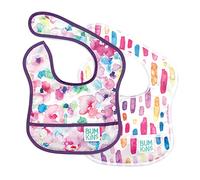 Bumkins Baby Starter Bib, Watercolor & Brush Strokes, 3-9 Months (Pack of 2)