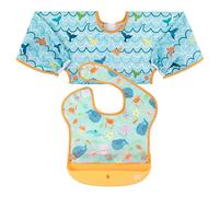 Bumkins Changeable Bib with Crumb Catcher 6-18 Months, Ocean Life & Whale Tail, 6-18 Months