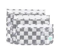 Bumkins - Clear Front Travel Bags (3 Pack) - Charcoal Check, Charcoal Check