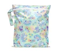 Bumkins Disney Aloha Stitch Waterproof Wet Bag for Baby, Travel, Swim Suit, Cloth Diapers, Pump Parts, Pool, Beach, Gym Clothes, Toiletry