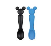 Bumkins Disney Baby Utensil Set, Silicone Trainer Spoons for Dipping, Soft Tip, Self-Feeding, Chew, Baby Led Weaning, First Year Training Supplies, Essentials First Eating, 4 Mos, 2-pk Mickey Mouse
