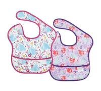Bumkins Disney Bibs for Girl or Boy, SuperBib Baby and Toddler for 6-24 Months, Essential Must Have for Eating, Feeding, Baby Led Weaning, Mess Saving Waterproof Soft Fabric, 2-pk Princess