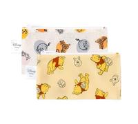 Bumkins Disney Reusable Snack Bags, for Kids School Lunch and for Adults Portion, Washable Fabric, Waterproof Cloth Zip Bag, Supplies Travel Pouch, Food-Safe Storage, 2-pk Winnie the Pooh