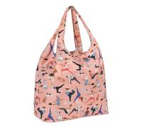 Bumkins Reusable Tote Bag for Women, Large Bohemian Style with Handles, Foldable and Washable, Comfortable Shoulder Straps for Market Shopping Grocery Shopping Lightweight Fabric Yoga Buddies A5, A5