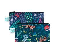 Bumkins SBS2-N50 Snack Bags, Reusable, Washable, Food Safe, BPA Free, 2-Pack, Waterproof Fabric, E2 Jungle-Sm