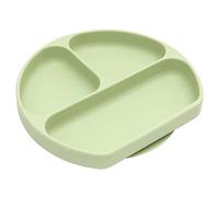 Bumkins Silicone Grip Dish, Suction Plate, Divided Plate, Baby Toddler Plate, BPA Free, Microwave Dishwasher Safe - Sage Green