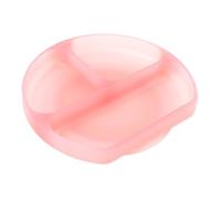 Bumkins Silicone Suction Cup Dish with 3 Compartments in Jelly Pink