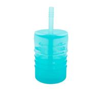 Bumkins Silicone Training Cup, Straw and Lid, Baby, Toddler, Holds 7oz, Ages 12 Months+ (Blue)