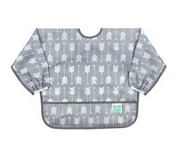 Bumkins Sleeved Bib, Handy Tie Closure for Custom Fit, Catch-All Pocket, Baby-Led Weaning, Waterproof, Machine Washable, Stain & Odour Resistant, BPA Free, 6-24 Months, Arrows Design